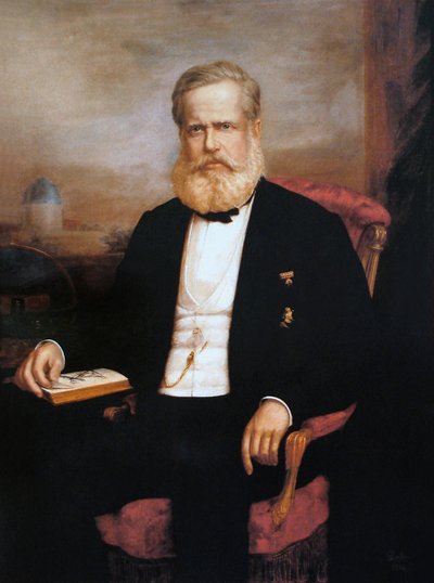 Portret van Dom Pedro II door Delfim da Camara